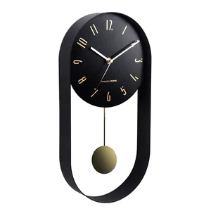 Horloge murale de luxe Simple et moderne Oem, en fer nordique, minimaliste, à la mode, avec pendule, blanc uni, 2022