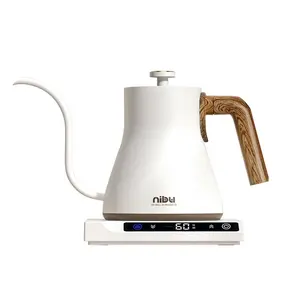 Nibu — bouilloire électrique à café à col de cygne en acier inoxydable, petite bouilloire à café avec contrôle de la température, théière à tremper