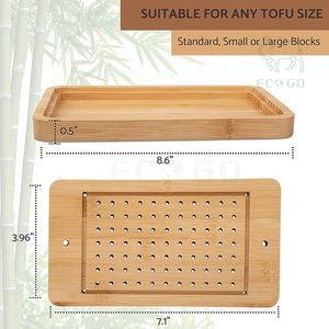 Prensa de tofu de madera ecológica, prensa de tofu de bambú para cocina, drena fácilmente el agua del tofu firme - Product Image 2