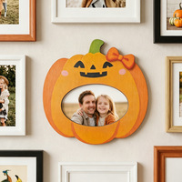 Cadre photo en bois d'Halloween, cadre photo de table en forme de citrouille fantôme mignon, décoration de table d'Halloween, cadeau