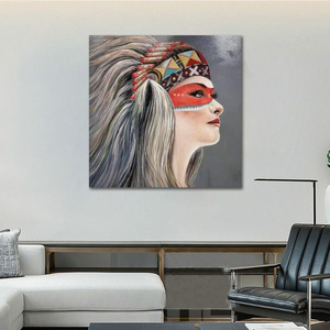 Trang trí Nội Thất Tường Áp phích 100% thiết kế ban đầu Mỹ hoa bộ lạc tác phẩm nghệ thuật bức tranh phụ nữ vải nghệ thuật - Product Image 3