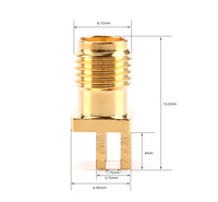 Conector Hembra SMA Chapado en Oro BWSMA-KE-P001, 1.6mm, Montaje Recto con Borde para Soldar, Gran Venta