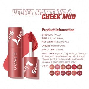 O.TWO.O Wine Ink - Juego de Tinte Labial <span class=keywords><strong>y</strong></span> <span class=keywords><strong>para</strong></span> <span class=keywords><strong>Mejillas</strong></span> Estilo Coreano, Mini Tinte Labial Mate, Resistente al Agua, de Larga Duración, Tinte Labial Aterciopelado - Product Image 6