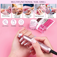 Kit de fraises pour nail art avec têtes de ponçage, embouts pour gel, rechargeable par USB, portable, écologique, outil rotatif pour acrylique, étui de rangement pour le ponçage