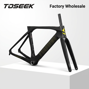 Cadre de vélo en fibre de carbone TOSEEK, vente en gros d'usine, avec câblage interne dissimulé et frein à disque pour la route et le <span class=keywords><strong>BMX</strong></span>, OEM ODM - Product Image 1
