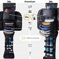 Sac à dos de voyage modulaire à grande capacité avec compartiments à accès rapide, conception suspendue pour bagage à main, idéal pour les affaires