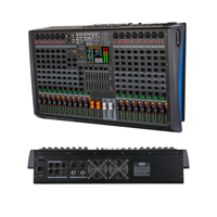 Console de mixage audio professionnelle 18 canaux RGB alimentée, amplificateur 2x350W, double 99 effets DSP, BT 5.0 OTG pour scène, DJ, son live