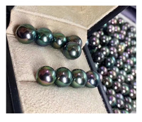 Perles d'eau douce en vrac grises de paon baroques demi-percées naturelles de qualité supérieure pour bricolage couleur noire