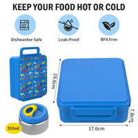 Boîte à bento Eco Safe pour enfants avec récipients en acier inoxydable Boîte à lunch et couverts en PP sans BPA pour l'école