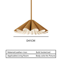 Luminaire suspendu moderne en cuir en forme de fleur, lampe suspendue design, éclairage de plafond, éclairage intérieur