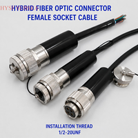 HYSF SUBSEA 8 Konektor Serat Optik Kedap Air Bawah Air, Flens Receptacle Pria & Steker Kabel Wanita, Daya Serat Bawah Laut