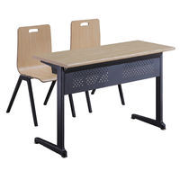 Bureau d'école pliable en métal, table d'étude pour étudiants, mobilier de classe moderne et durable pour salle à manger, chambre et hôtel