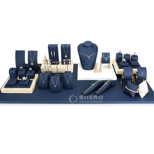Exhibidores de Joyería de Microfibra Azul Personalizados, Soportes para Exhibición de Joyería - Product Image 1