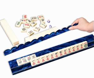 Regla de Mahjong Magnética de Acrílico de Lujo Moderna Personalizada con Diseño de Ondas de Agua y Arena Movediza, Portátil para Mahjong Americano y Judío - Product Image 1