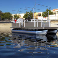 Fanye Moderne Modulaire Maison En Aluminium Gonflable Fête De Famille Flottant Yacht Loisirs Tritoon Ponton plaisir de l'eau Maison Bateau