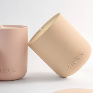 Bougie parfumée en céramique de couleur unie minimaliste écologique Aikun, décoration d'intérieur moderne, aromathérapie - Product Image 3