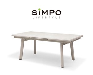 Ensemble de meubles d'extérieur haut de gamme SIMPOLIFESTYLE, ensemble de salle à manger de luxe pour jardin, <span class=keywords><strong>table</strong></span> <span class=keywords><strong>rectangulaire</strong></span> extensible en aluminium pour <span class=keywords><strong>balcon</strong></span> - Product Image 1