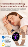Montre connectée élégante pour femmes AMOLED, nouvelle I323, légère, 6,9 mm, étanche IP68, appels Bluetooth, surveillance de la fréquence cardiaque et de l'oxygène sanguin, OEM