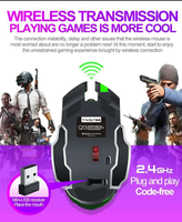 T-wolf Q13B Mouse Nirkabel Dual Mode BT Isi Ulang Ergonomis Optik Senyap dengan Lampu Berpendar untuk Gaming