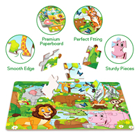 Rompecabezas 3D de cartón de animales de dibujos animados personalizados, juego de mesa educativo temprano Montessori, juguetes de aprendizaje para niños y niñas