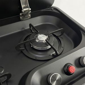Cuisinière à gaz RV 2 brûleurs encastrable avec couvercle en verre trempé, cuisinière à gaz GPL propane nano-revêtement pour <span class=keywords><strong>camping</strong></span>-<span class=keywords><strong>car</strong></span> et cuisine de motorhome JDA - Product Image 4