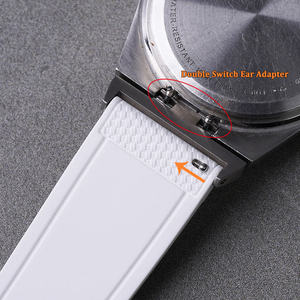 Bracelets de montre en silicone à double libération rapide pour montre <span class=keywords><strong>Tissot</strong></span> Prx avec adaptateur dédié, bracelet de montre en caoutchouc - Product Image 4