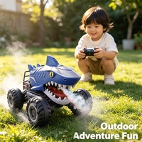 2,4G Hai-RC-Stuntauto mit Nebelsprühfunktion, Ferngesteuerter Monster-Truck, 360°-Rotation, Straßenfahrzeug mit Licht und Sound, Kinderspielzeug mit Ladegerät