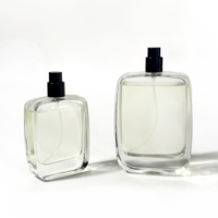 Flacons pulvérisateurs carrés en verre pour échantillons de parfum, emballage d'épices, atomiseur, flacon de parfum en verre 50 ml