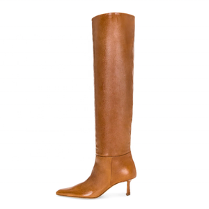 Women Loose Knee High Boots 6.5cm Low Thin Heels <b>Long</b> Booties Denim High-Heeled Ladies Glitter Stiletto Pumps Shoes - Product Image 6