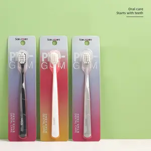 New Arrival Oem Customized Solid Color Soft And Comfortable Wide Head Soft Hair Toothbrush Adult Toothbrush