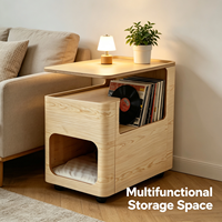 Table d'appoint en bois pour chat avec rangement et roulettes, mobilier multifonctionnel pour animaux de compagnie, vente en gros, fourniture directe usine OEM
