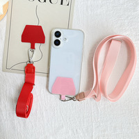 Dragonne de téléphone réglable à porter en bandoulière avec patch de fixation, sangle universelle en nylon, crochet rotatif à 360°, anti-perte pour téléphone portable