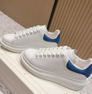 Chaussures de basket décontractées de luxe rétro à lacets et bout pointu en cuir véritable, semelle épaisse, doublure en coton, antidérapantes, de marque de créateur - Product Image 2