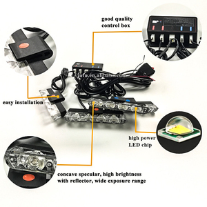 4x4LED Car Emergency Warning <strong>Flashing</strong> <strong>Light</strong> 12V Red <strong>Blue</strong> Color Outdoor Grille Strobe <strong>Light</strong> - Product Image 2