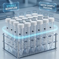 Tube de centrifugation stérile en polypropylène de 15 ml, flacon en plastique jetable à visser pour la séparation cellulaire, l'extraction d'acides nucléiques, laboratoire