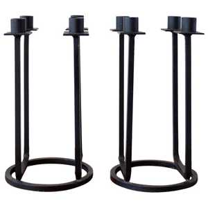 Bougeoir en métal aluminium simple fait à la main support de décoration de table de noël de mariage noir pour bureau à domicile en métal - Product Image 4