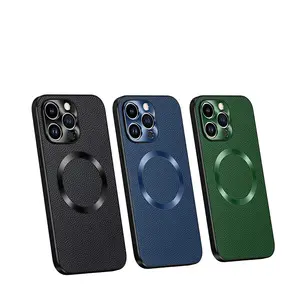 Étui de téléphone de luxe en cuir véritable étui de protection pour téléphone portable en cuir véritable pour iPhone 11 12 13 14 15 Pro Max