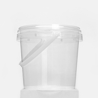 Seau à boisson rond en plastique pp pour crème glacée, 200g, 1kg, vente en gros, conteneur jetable de qualité alimentaire, seau en plastique transparent avec couvercle
