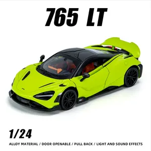 Modèle de voiture de sport en alliage moulé sous pression 1/24 CCA <span class=keywords><strong>Mcla</strong></span> 765LT Supersport avec son et lumière, portes ouvrables, jouet décoratif de collection, boîte couleur - Product Image 2