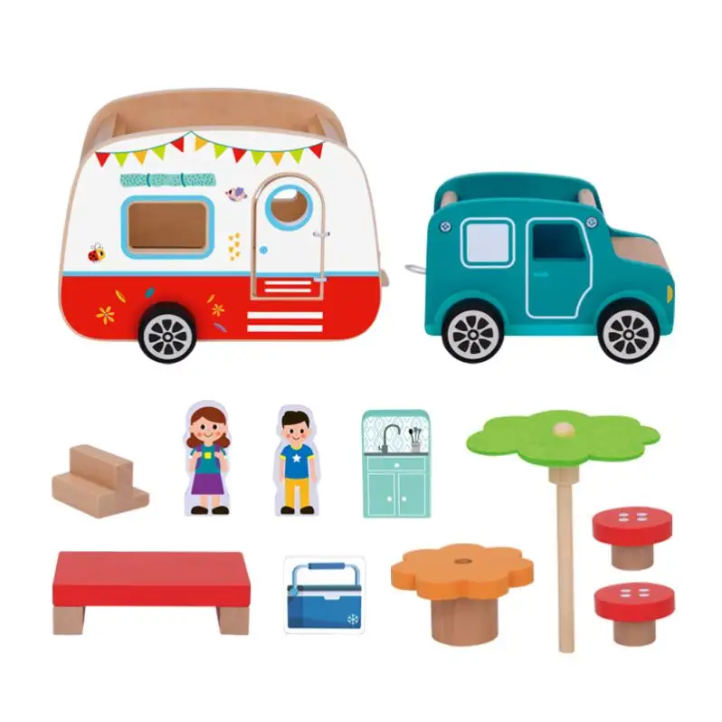 Early Education Enlightenment Cognitive Training Spring Outing Trailer Travel Camping RV Toy Set.