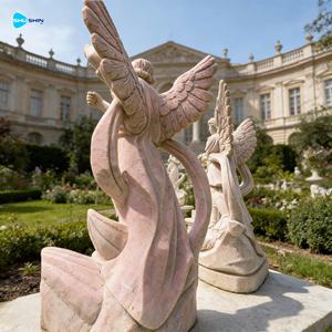 รูปปั้นพระมหากษัตริย์มิคาเอล ทำจากหินธรรมชาติ รูปทรงโค้ง สีขาว แกะสลักด้วยมือ ผิวขัดเงา ทนทาน ทันสมัย เหมาะสำหรับตั้งนอกอาคาร - Product Image 2