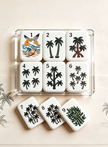Ensemble de Mahjong de style <span class=keywords><strong>américain</strong></span> à quatre niveaux, magnifiquement sculpté, jeu de Mahjong portable, idéal pour les voyages et les rassemblements - Product Image 5