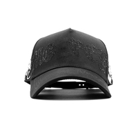 Topi Baseball Desainer Bigg Boss Mewah Terlaris, Hiasan Logam Berhias Kristal Hitam Bertema Religius, Logo Custom
