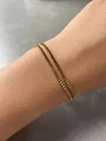 Bracelet à breloques classique tendance pour femme EManco, couleur or, largeur 2/3/4/5 mm, bijoux en acier inoxydable, cadeau