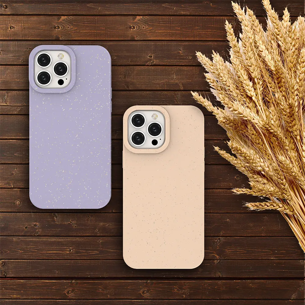 Coque de téléphone écologique en paille de blé naturelle, étui en Tpu biodégradable pour Iphone 13 Pro Max 11 12