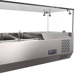 Exhibición de barra de ensalada de mesa comercial, Mostrador de nevera, barra de ensalada, refrigerador para cocina de restaurante - Product Image 5