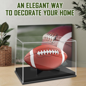 Tùy chỉnh uv-bảo vệ cho trong suốt Acrylic Bìa & Đen cơ sở bóng bầu dục bóng hộp hiển thị với lắp ráp dễ dàng - Product Image 2