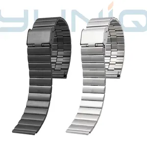 Yuniq gelang jam tangan rantai silikon, gelang Stainless Steel baja Metal bisnis modis mewah untuk Seri 7/6/5/4/3/2/1/Se