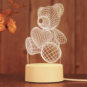 De gros kpop acrylique lampe-Lampe Led 3D en bois à monter soi-même par Usb, avec Base en acrylique, luminaire décoratif d'intérieur, nouveau modèle, Kpop,