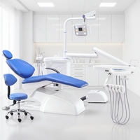 Sillón Dental de Alta Calidad al Precio Más Bajo, Escupidera de Cerámica, Lámpara Oral LED, Equipo para Clínica Dental con Taburete para Dentista
